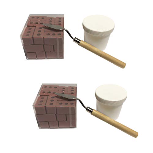 Loneflash 2Sets 48Pcs Materials Miniature Cinder Blocks Mini Cement Bricks and Mortar Let You Build Your Own Tiny Wall Mini Bricks