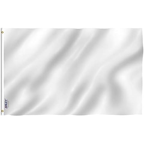 ANLEY Fly Breeze 3x5 Foot (90 X 150cm) Solid White Flag - Vivid Color and UV Fade Resistant - Canvas Header and Double Stitched - Plain White Flags Polyester with Brass Grommets 3 X 5 Ft Cover