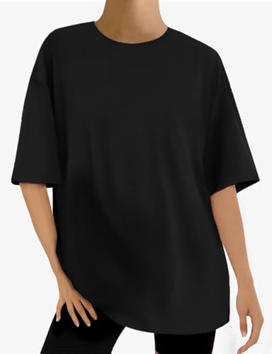 Womens Oversized T Shirts Short Sleeve Summer Tops Crewneck Casual Loose Fit Basic Tee Trendy Plus Size Blouse3