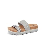REEF Cushion Vista Hi Womens Platform Fashion Sandal, Arch Support, Ultra Soft Cushion Footbed, Snake Duo, 7.5