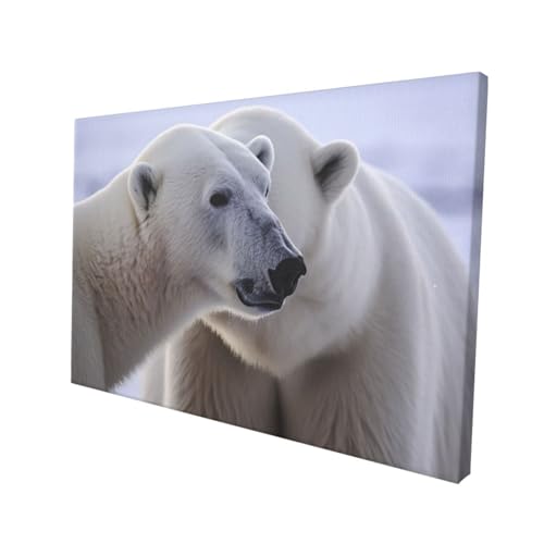 Impression sur toile ours polaire tableau déco moderne bureau 30cm