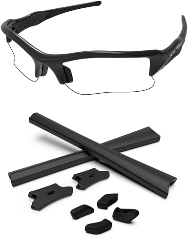 PapaViva 交換ゴムキット イヤーソック ノーズパッド For Oakley Flak Jacket/Flak Jacket XLJ アクセサリー - ブラック