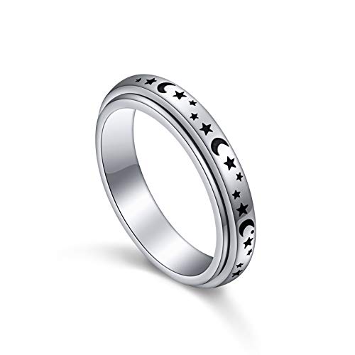 Fidget rings de plata esterlina para usar en la oficina y calmar la preocupación diaria