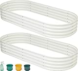 7 ft x 3 ft Raised Garden Bed Powder Coated Metal Elevated Planter for Vegetable Flower Herb … (2 PK