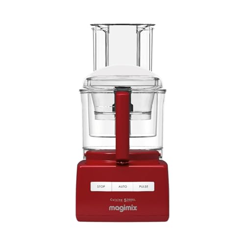 Magimix Robot de Cuisine Multifonction 5200 XL – Hachoir, Blender, Pétrin, Batteur – Accessoires Inclus – Idéal pour Famille – Moteur Professionnel Silencieux 3,6L - Fabriqué EN FRANCE (Rouge)