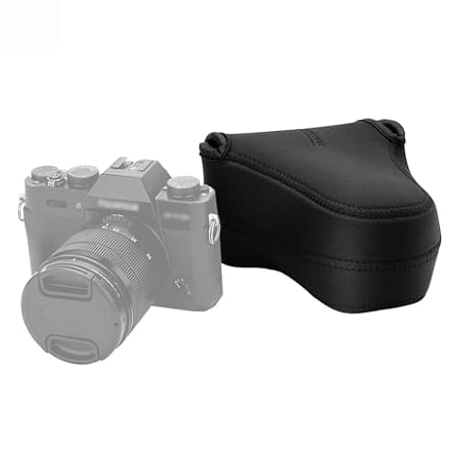 JJC OC-F2BK - Funda de Neopreno para cámara Fujifilm X-M5 y X-T50 con Lente XC15-45mmF3.5-5.6 OIS PZ, X-T30 III + XC 35mm F2 y Otras cámaras con Lente de hasta 127 x 85 x 130 mm, Color Negro | Ya disponible en tu tienda friki favorita! En mundofriki.es!