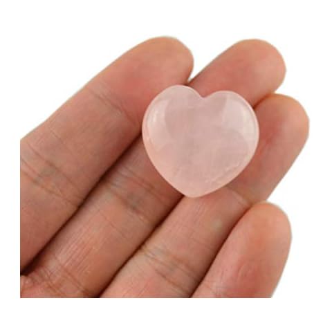 FHNP367 One 25mm Rose Quartz Heart Natural Pink Crystal Heart Love Stone Healing Crystal Pocket Stones Cover