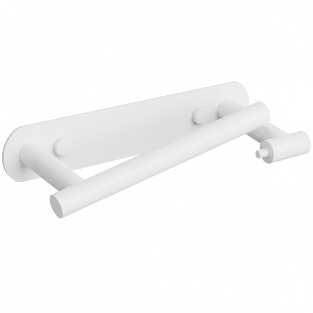 YUET Toilet Roll Holder, Adhesive or Wall Mounted Options, Stainless Steel Rustproof Stick on no Drilling Double Post Pivoting Toilet Paper Holder Wall Mount for Bathroom