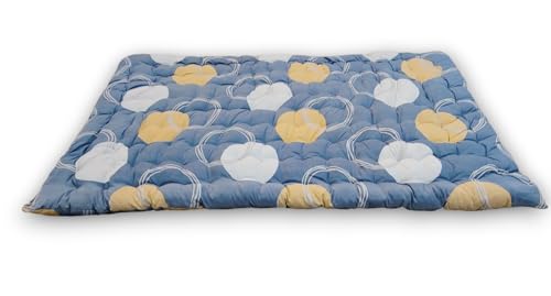 Image of Deevine Craft Soft Cotton Foldable Mattress - Lightweight, Firm Single Gadda | 3D Design Print, 72x36 Inches (3x6 ft) | Portable for Picnic, 1 Sleeping Capacity (Grey White Mattress)