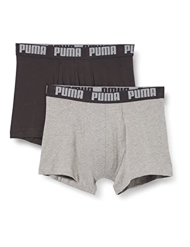 Preisvergleich Produktbild PUMA Herren Basic Boxers Boxer-Shorts, Dunkelgrau Melange / Schwarz, XXL (2er Pack)