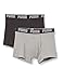 Produktbild PUMA Herren Basic Boxers Boxer-Shorts, Dunkelgrau Melange/Schwarz, XXL (2er Pack)