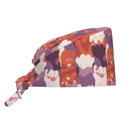 Image of Working Cap Scrub Cap with Sweatband Adjustable Unisex Women Tie Back Hat Nurse Surgical Caps