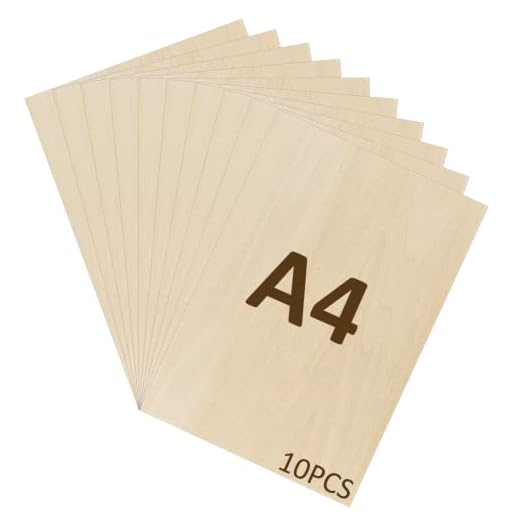 WISYOK 10 PCs Tablero Contrachapado A4, Madera Contrachapada 2 mm, Tablero Madera Para Carpintería de Bricolaje, Procesamiento Láser, Regalos, Decoraciones, Pintura - 300x210*2 mm