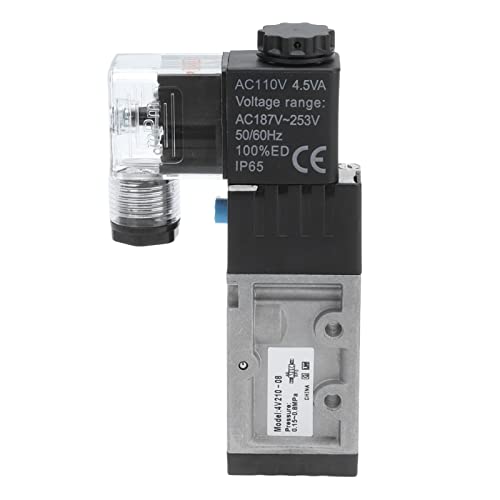 Pneumatic Solenoid Valve 2 Position 5 Way Solenoid Valve Pneumatic Reversing Switch Control Valves G1 4in Intake 2 Industrial Solenoid Valves (AC 110V)