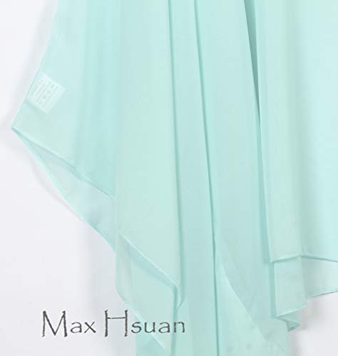 Max Hsuan Womens Summer Solid Sheer Batwing Blouse Chiffon Caftan Poncho Tunic Top Plus Size Cover up