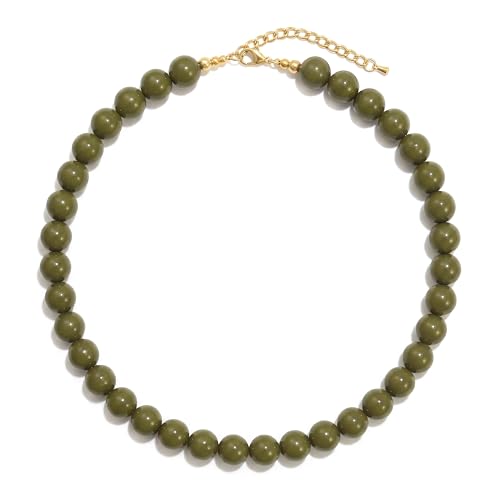 Collier ras du cou en perles acryliques beiges neutres et colorées pour femme