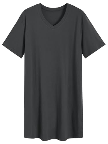 Latuza Men's Cotton Nightshirt Short Nightgown 2 Pack3