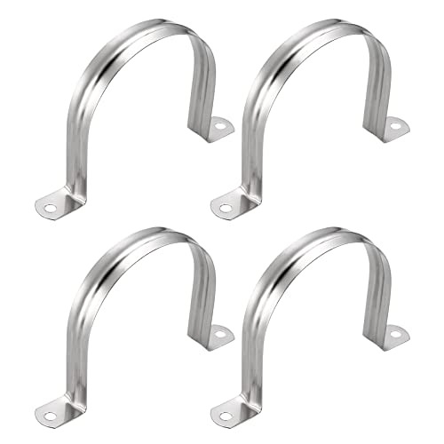 QUARKZMAN Tuberías Abrazaderas (100mm/3,94) 4uds, 304 Inoxidable Acero U Tubo Tensión Clip Soporte - para Fontanería Tubería Alambre