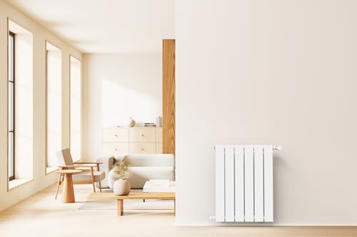 Radiateur horizontal en acier blanc NYTIA pour optimiser le salon ou le bureau