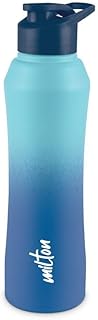 MILTON Comet 1000 ISI Certified Stainless Steel Water Bottle I Leak Proof I Rust proof I Single Walled I Ideal for Office, School, Home, Gym, 1000 ml, Light Blue & Dark Blue