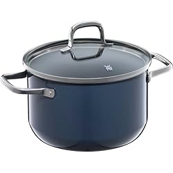 Cacerola Fusiontec Wmf WMF Fusiontec Essential - Cacerola grande (20 cm, tapa de cristal, 3,7 L, cerámica de alta tecnología, resistente a los arañazos, sin revestimiento), color azul oscuro