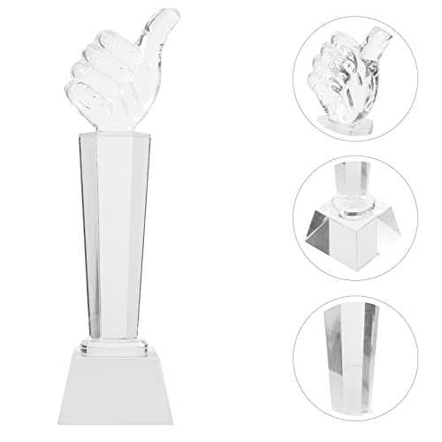 INOOMP Troféu De Vidro De Cristal Polegares Para Cima Troféus Gesto De Mão Estátua De Prêmio Troféu