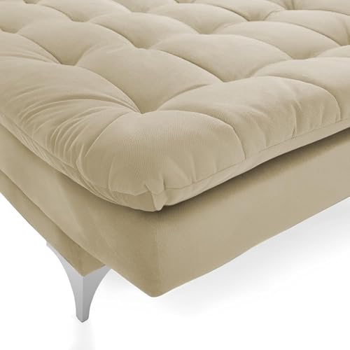 Image of Krancy 3-Seater Sofa Cum Bed for Living Room, Office & Home | Premium Fabric Sleeper Sofa Set with 1 Year Warranty | Comfortable Sofa for Guests, Lounge & Small Spaces | Cream