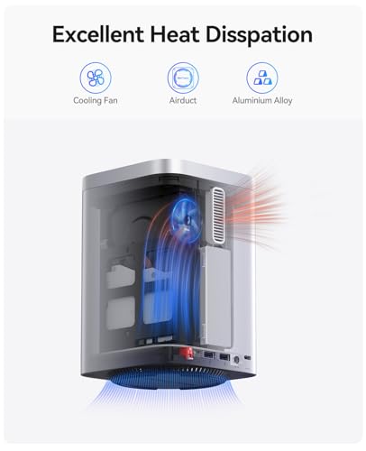 Image of ORICO MiniTower 2 Bay RAID Enclosure Compatible NVMe SSD 10Gbps with Expansion Hub Docking Station for Mac mini M4 Max Up to 56TB-M435