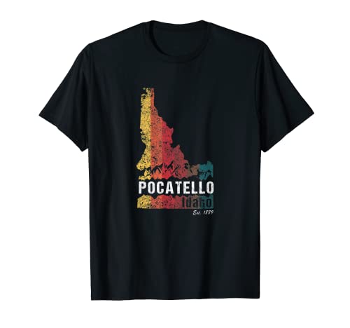 Carte de l'État de l'Idaho rétro Pocatello T-Shirt