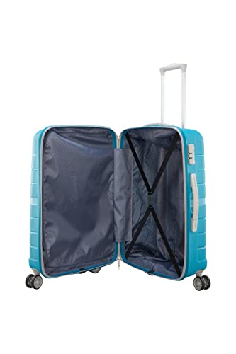 Image of VIP Voyager Pro Ultra Strong Polypropylene Hard Sided Check-in Carry-On Luggagespinner Dual Wheels with Ergonomic Grip Handle (Medium, 67Cm, Blue)