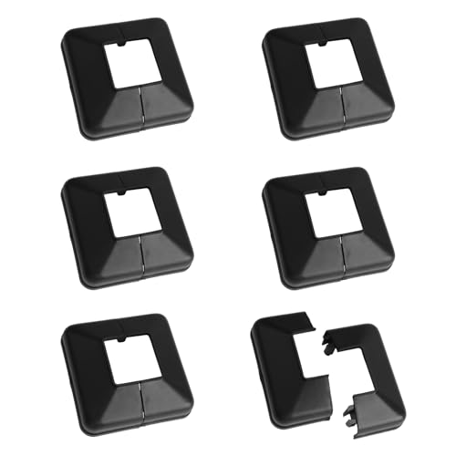 UFURMATE Post Base Cover, 6 Stück 30x30mm Kunststoff Post Base Cover Dekorative Split Post Skirt Abdeckung Quadratische Geländer Basisabdeckung für Treppenhandlauf Zaun (Schwarz)