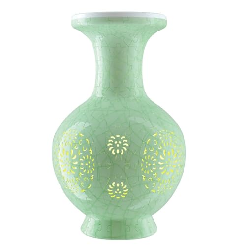 Vaso de rompecabezas 3D de jade celadón, artesanía exclusiva de rompecabezas