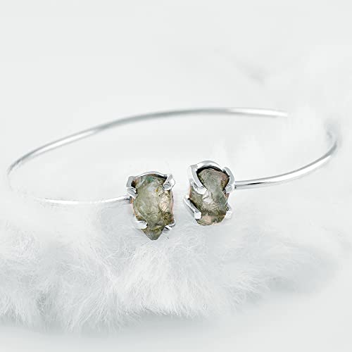 Natural Raw Aquamarine Cuff Bracelet, Healing Crystal Cuff Bracelet, Bangle Bracelet, Rough Gemstone Bracelet, Jewelry For Woman #TOP3