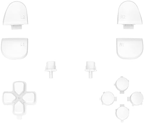 eXtremeRate Replacement D-pad R1 L1 R2 L2 Triggers Share Options Face Buttons, White Full Set Buttons Compatible with ps5 Controller BDM-030 BDM-040 BDM-050 - Controller NOT Included - 3