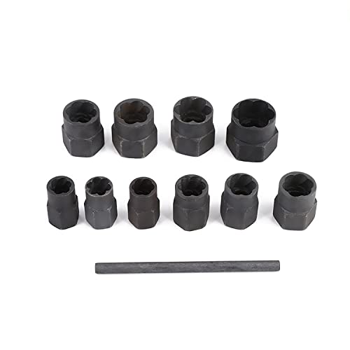 YWHWXB Nut Extractor Socket Set Impact Bolt & Nut Remover Set Twist Sockets 9mm 10mm 11mm 12mm 13mm 14mm 15mm 16mm 17mm 19mm to Remove Nuts & Screws - Image 2