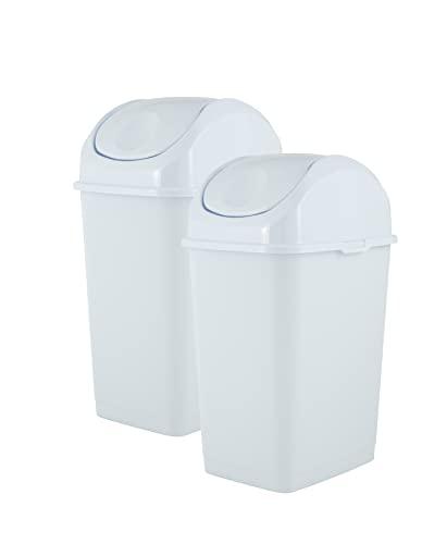 Caneca de basura plástica blanca 2.5 galón (2 unidades)