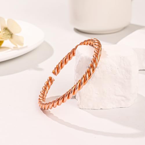 Pure Copper Twisted Tensor Bracelet For Women, Twisted Bangle Jewelry, Solid Copper Bracelets Jewelry Gifts for Men and Women2