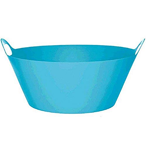 Caribbean Blue Round Plastic Party Tub 19in