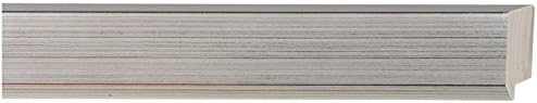 CountryArtHouse Picture Frame Moulding (Wood) 100ft bundle - Contemporary Silver Finish - 2" width - 3/4" rabbet depth