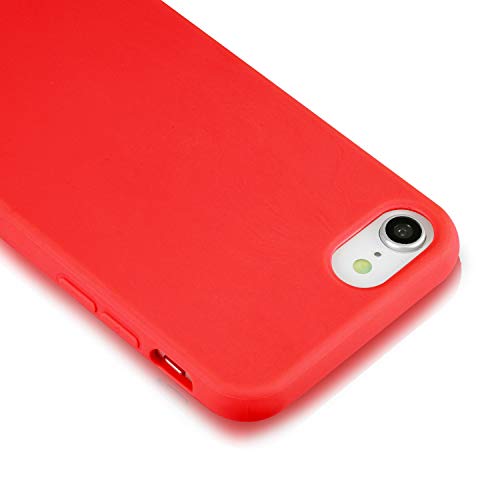 Technext020 Red Case For Iphone 7 / Iphone 8 / Iphone Se 2Nd Generation, Matte Shockproof Ultra Slim Fit Silicone Tpu Soft Gel Rubber Cover Protective Back Bumper #TOP2