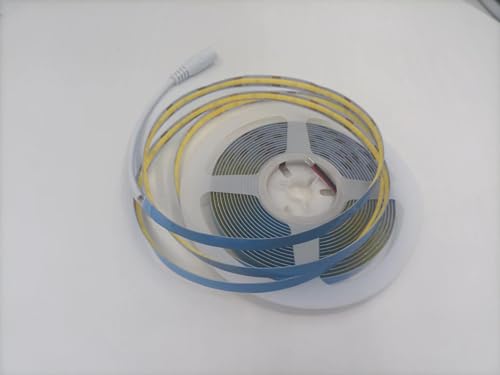 Image of Q QINGCHEN COB LED Strip Lights ETL certificated,DC12V 16.4ft /5M 320leds /M CRI90 Flexible LED Tape 8mm, (Power Supply Not Included) (4000K White)