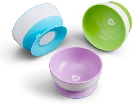 Munchkin Stay Put Baby 3 Pack Suction Bowls for Baby | Weaning/Fe...