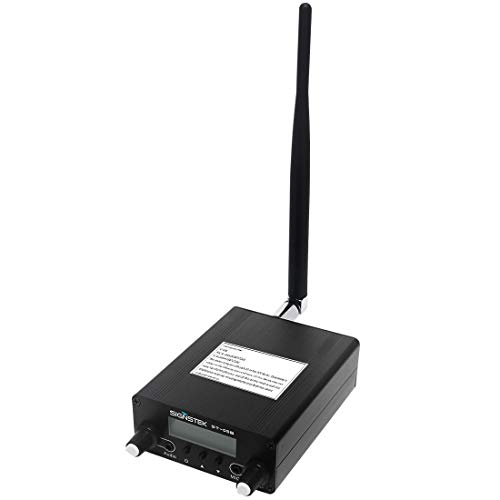 Signstek ST-05B FM Transmitter for Church, Dual Mode Long Range Stereo Broadcast with Antenna, Black