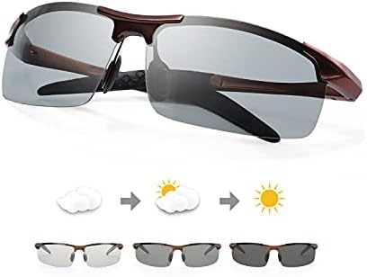 TJUTR Polarised Sunglasses Photochromic Pilot Style Glasses UV400 Protection Sun Glasses for Driving Sports Unisex Men Women