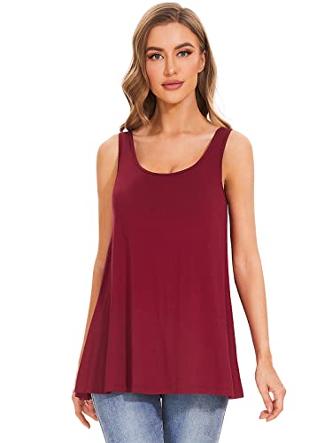 Image of Air Curvey Tank Tops for Women Build in Bra Casual Flowy Tank Pleated Loose Fit S-XXXXL