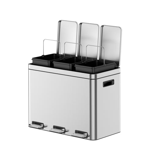 Caneca de basura rectangular acero inoxidable 12 gal miniatura 6