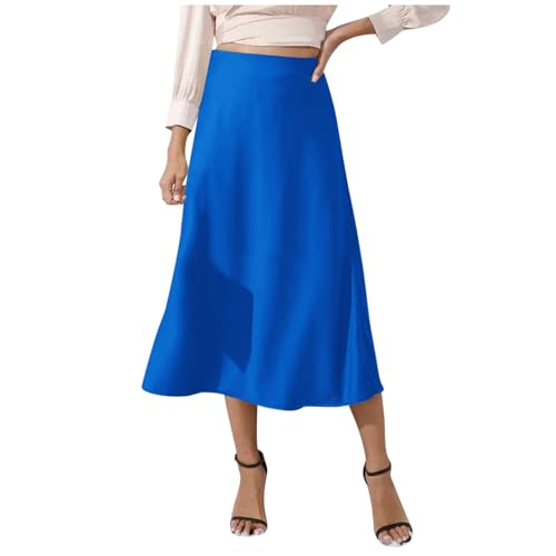 Jupe à paillettes en satin taille haute élastique pour femme