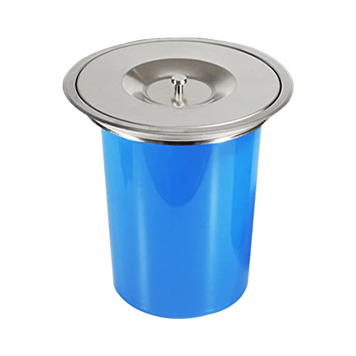 Basurero de acero inoxidable con tapa, pequeño, azul