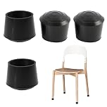 4 Pcs Leg Caps Tips, 25mm 1 Inch Anti Slip Rubber Furniture Table Feet Cover, Reduce Noise Prevent Scratches, Floor Protectors for Tables and Chairs, Durable Feet Covers for Indoor and Outdoor Black