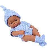 Baby Toys, Realistic Girl Doll for Kids Comes with 1x Set of Clothes, 1x Headband, Black Soft Sil...
